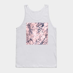 Navy Blue and Pink Marble Tank Top